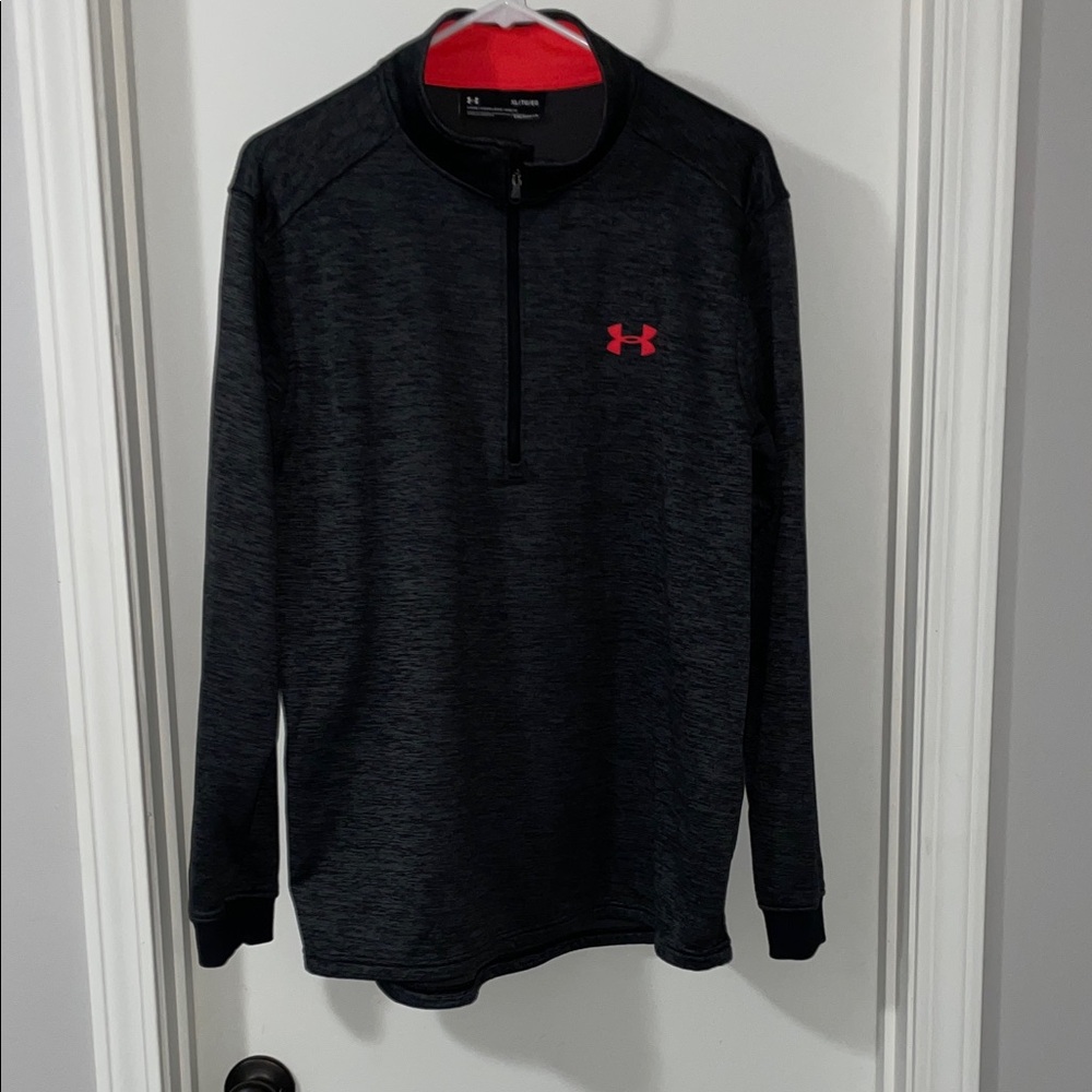Under Armour Charcoal and Pink Quarter-Zip Top